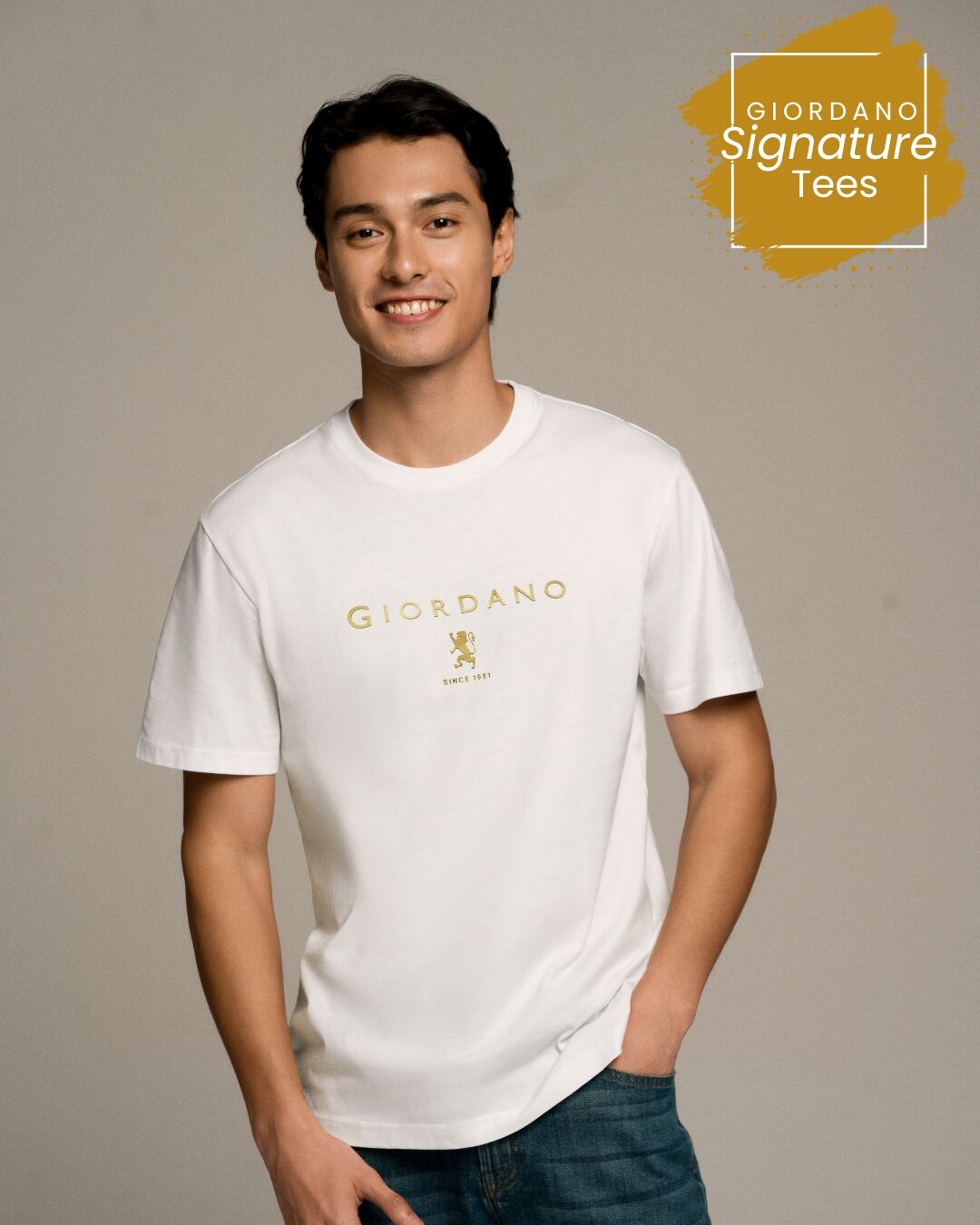 Cotton Jersey Crew Neck Short Sleeve Slim Print Tee