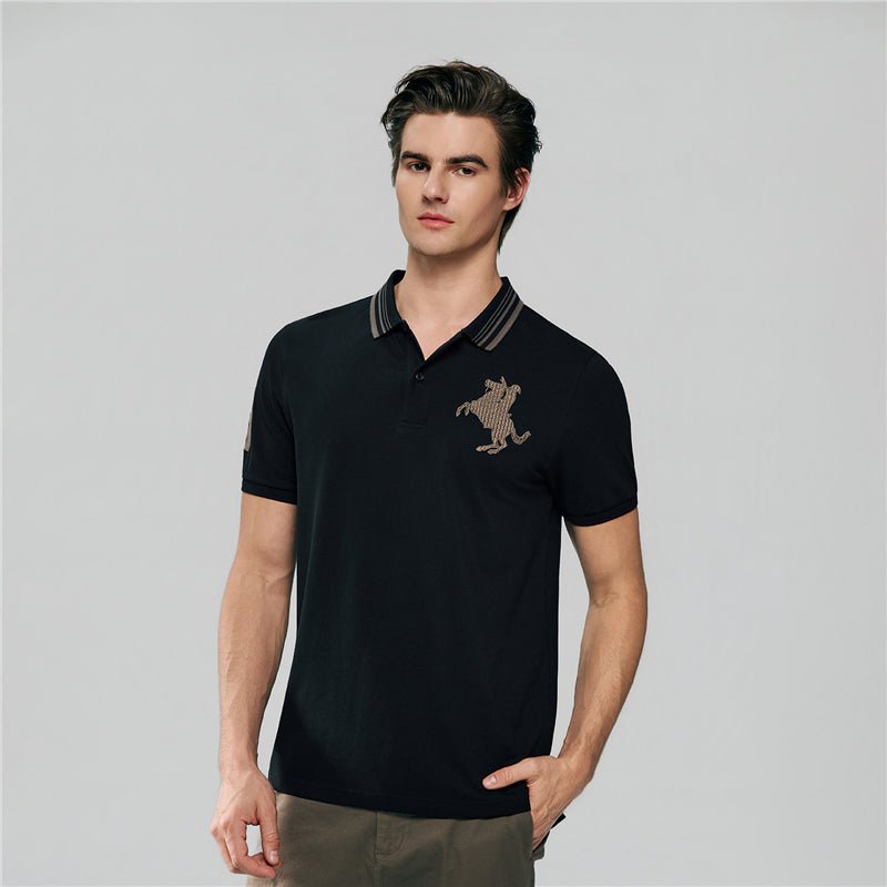 Men's Slim Cotton Lycra Napoleon Polo