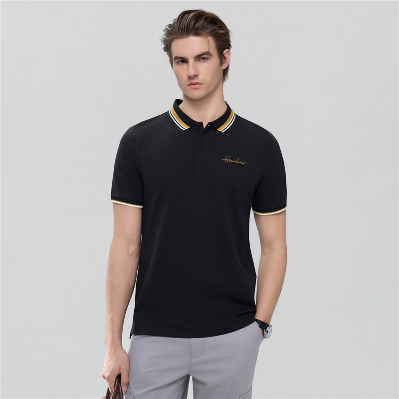 Men’S Slim Pique Polo With Contrast Collar & Signature Embroidery