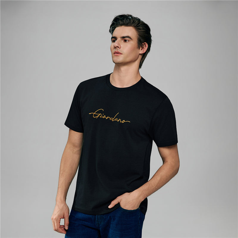 Men’s Slim Fit Cotton Signature Print Tee