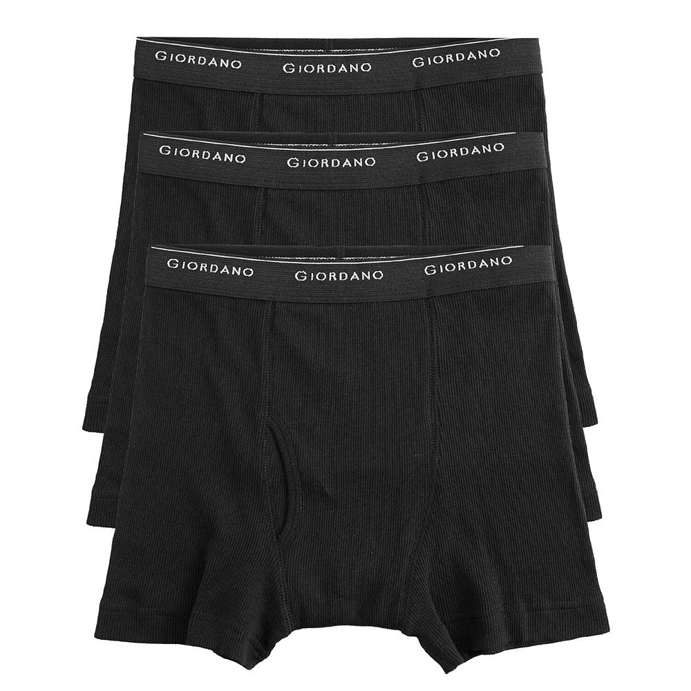 Men's Regular Fit Cotton Rib Trunks 3-Pack Essentials