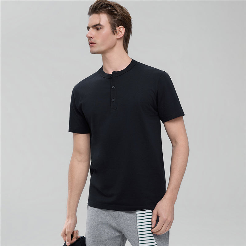 Men’s Slim Henley Short-Sleeve Button Front Tee
