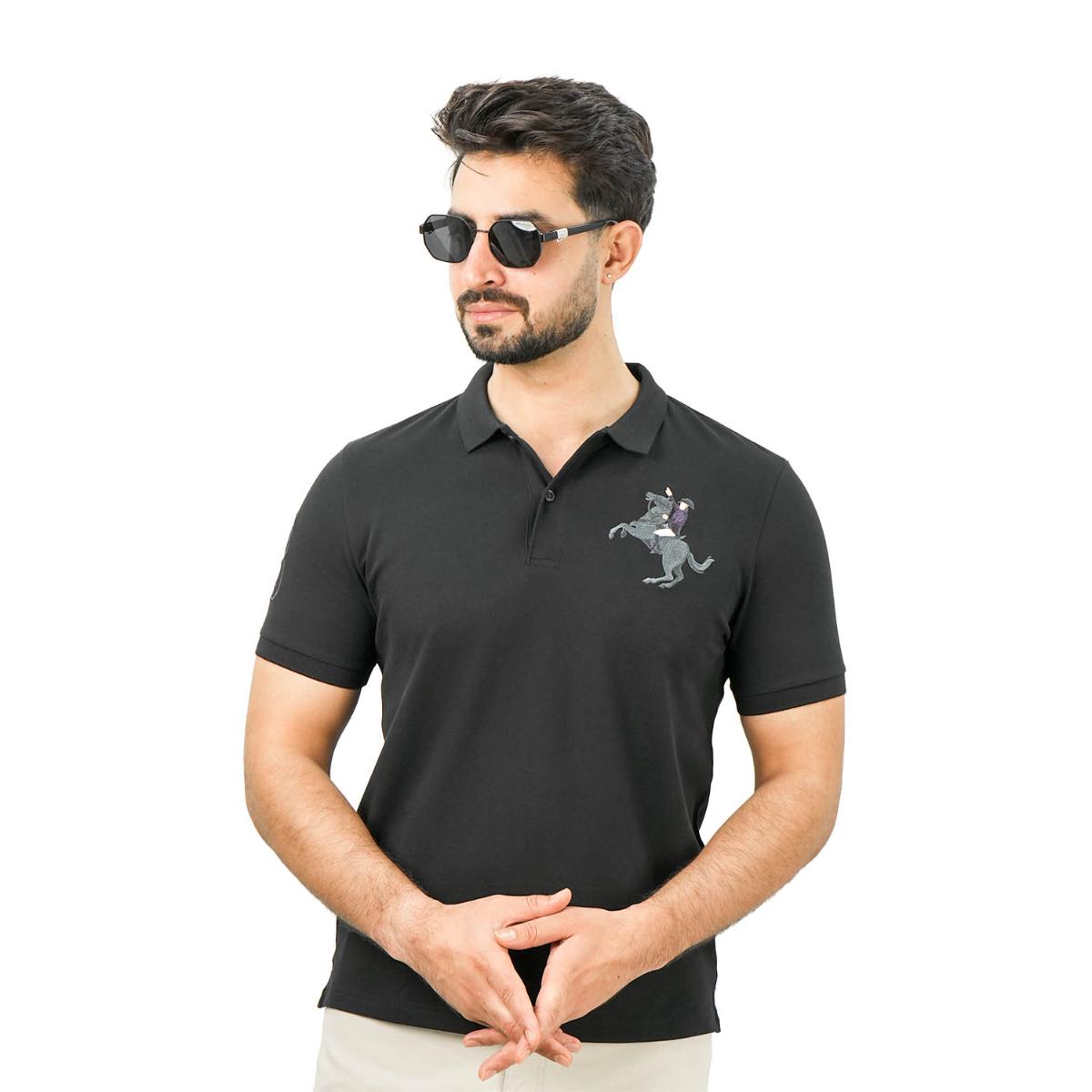 Men's Slim Fit Cotton Short Sleeve Napoleon Polo