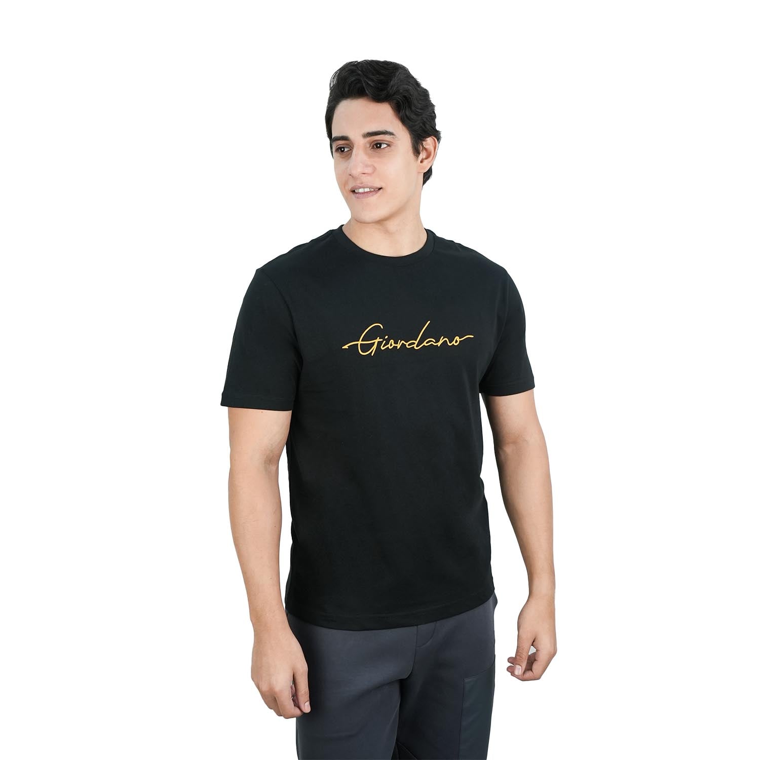 Men's Slim Fit Cotton Signature Print Tee