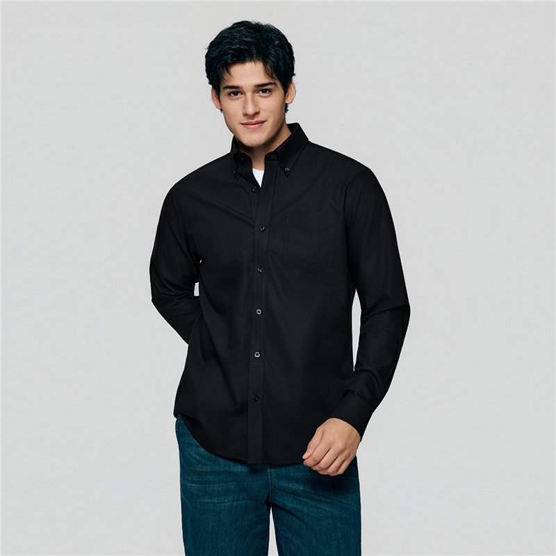 Men’s Cotton Long-Sleeve Wrinkle-Free Shirt