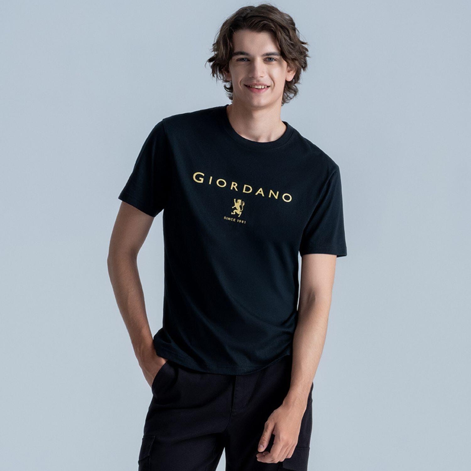 Men's Cotton Signature Print Slim Fit Tee