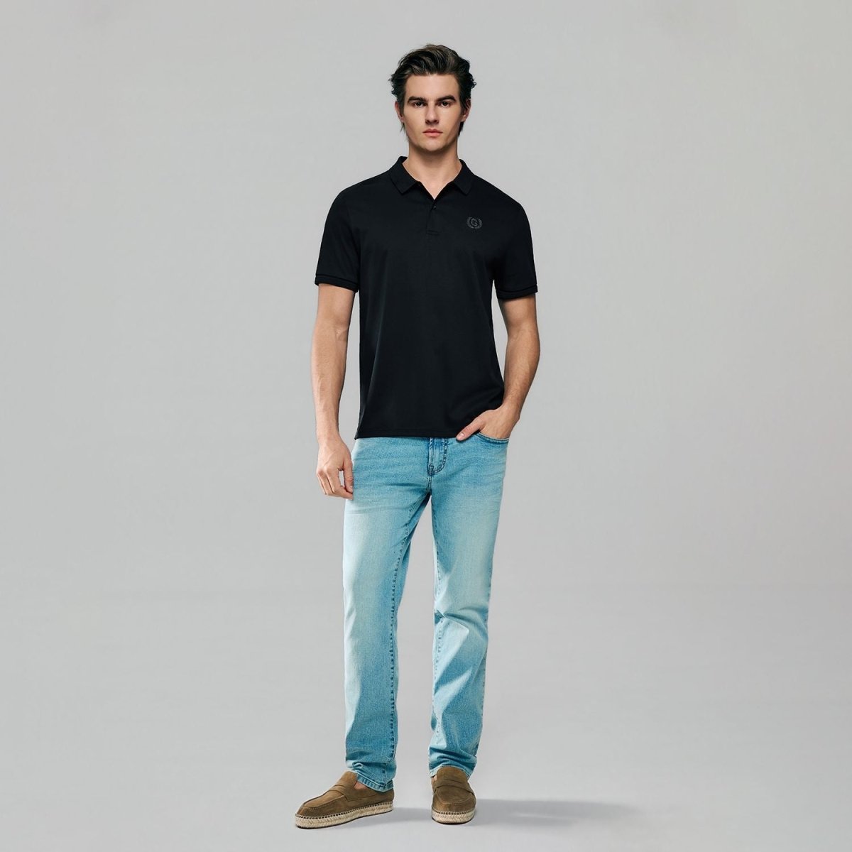 Men Slim Liquid Touch Cotton Polo Shirt