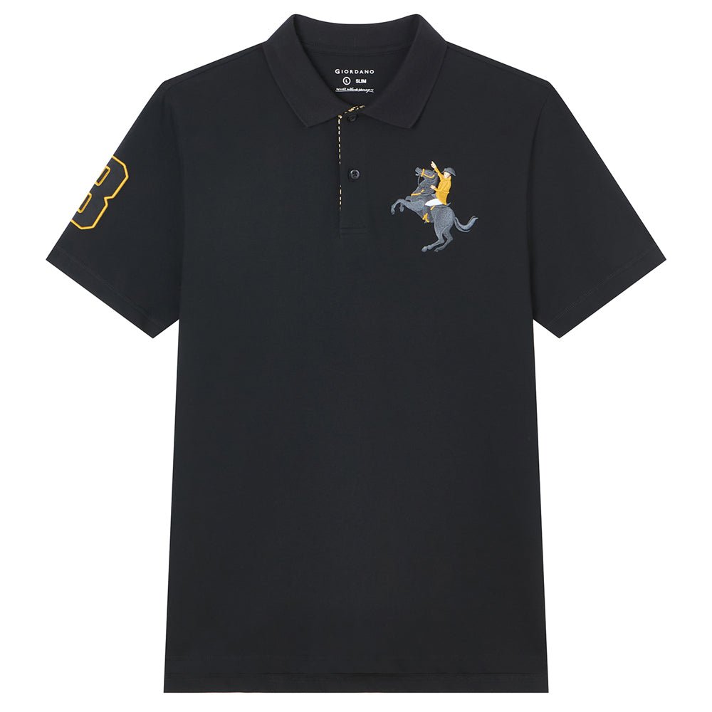 Men’s Cotton Slim Pique Polo with Napoleon Embroidery