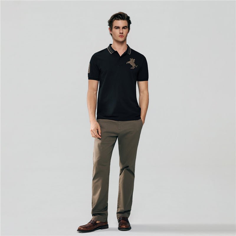 Men's Slim Cotton Lycra Napoleon Polo