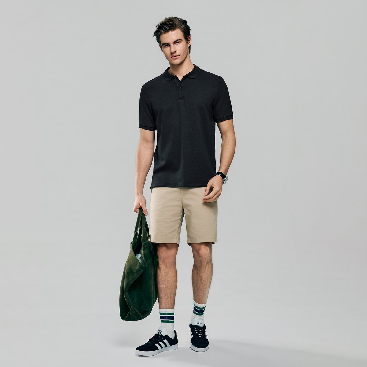 Men's Slim Waffle Knit Premium Polo