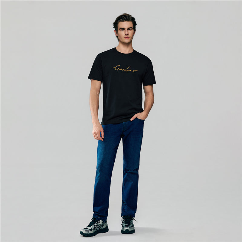 Men’s Slim Fit Cotton Signature Print Tee