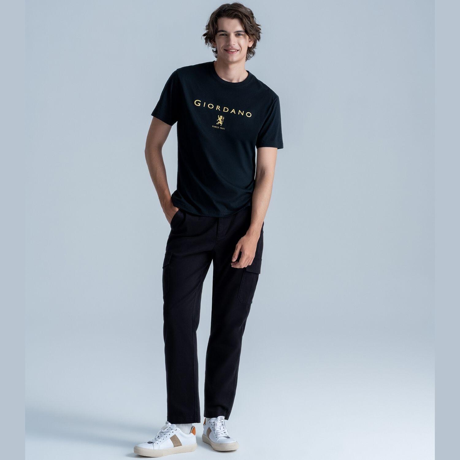 Men's Cotton Signature Print Slim Fit Tee