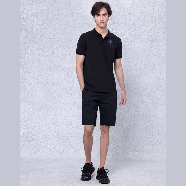 Men's 3D Lion Polo: Slim Fit, Bold Embroidery, Premium Pique