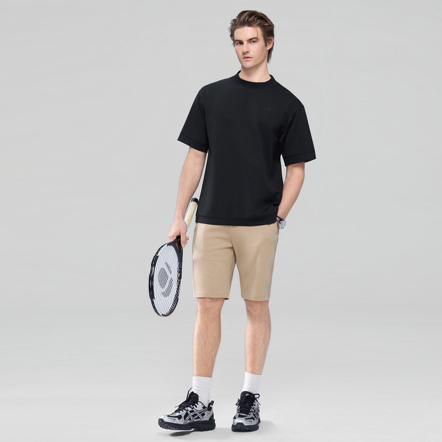 Men's Relaxed Interlock Crew Neck Tee With Embroidery