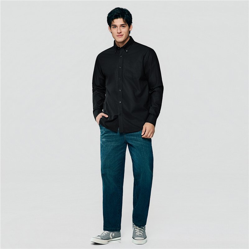 Men’s Cotton Long-Sleeve Wrinkle-Free Shirt