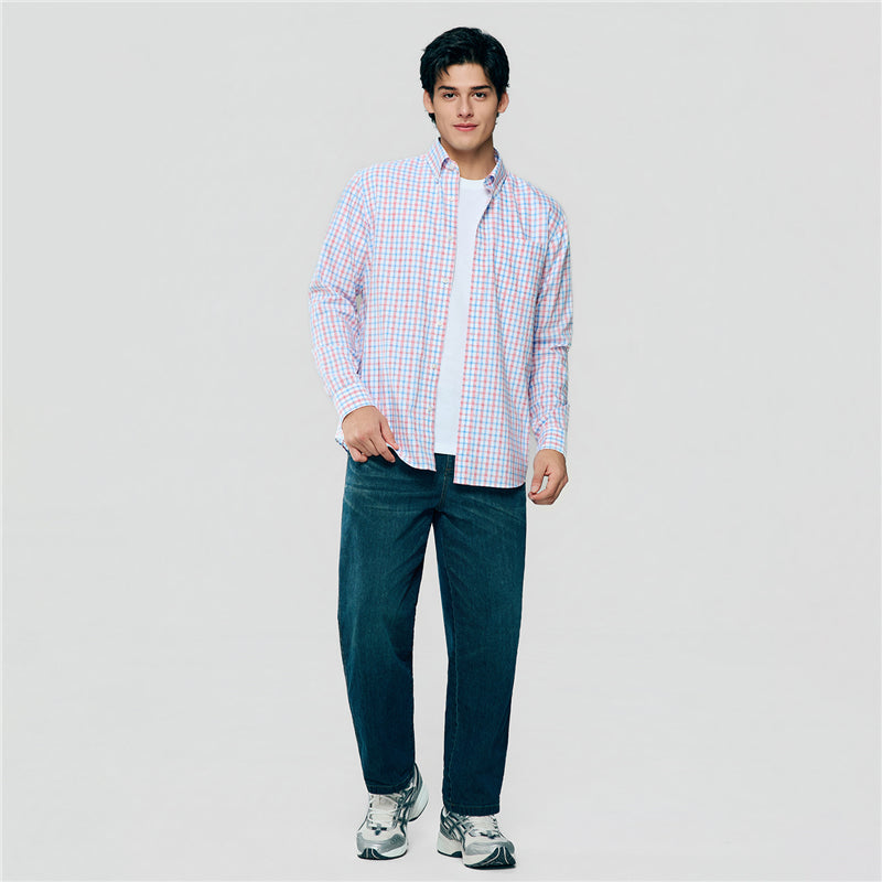 Men’s Cotton Oxford Wrinkle Free Long-Sleeve Shirt