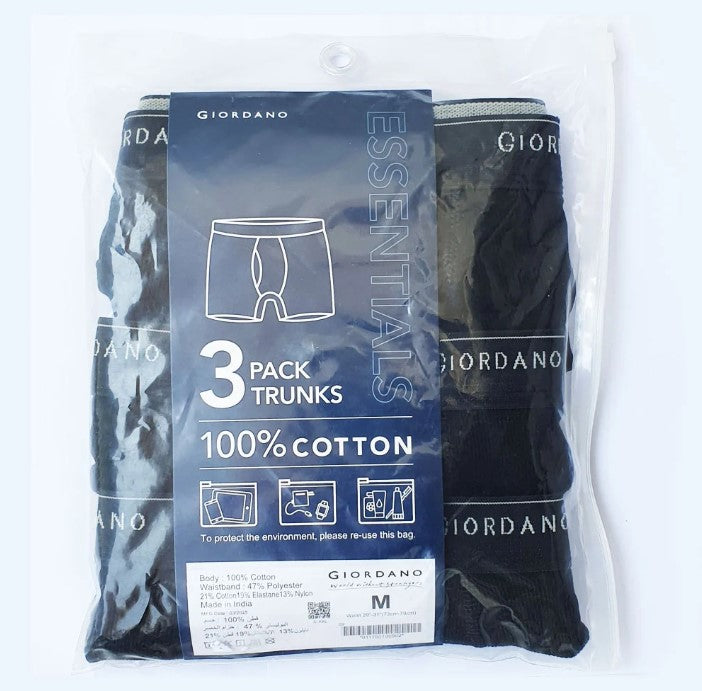 Men's Cotton Rib Regular Trunks 3-Pack