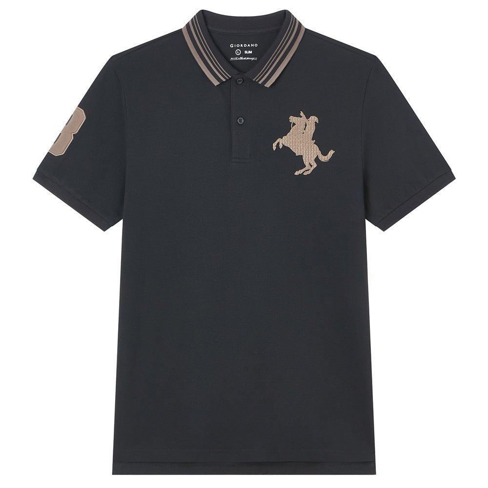 Men's Slim Cotton Lycra Napoleon Polo