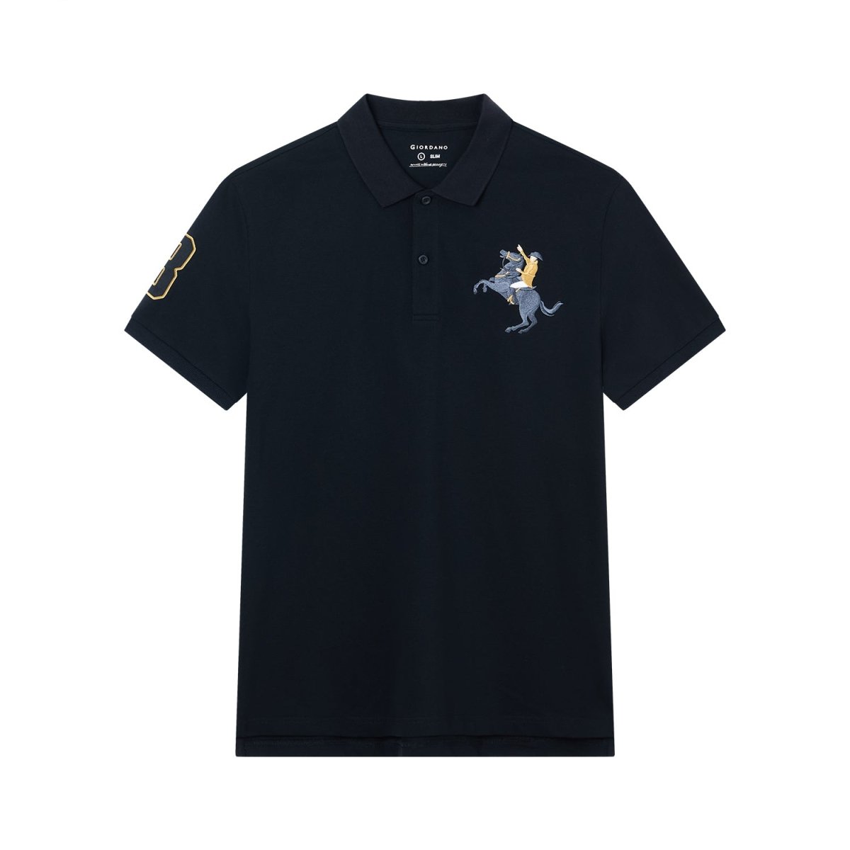Men’s Slim Fit Napoleon Embroidery Lycra Pique Polo