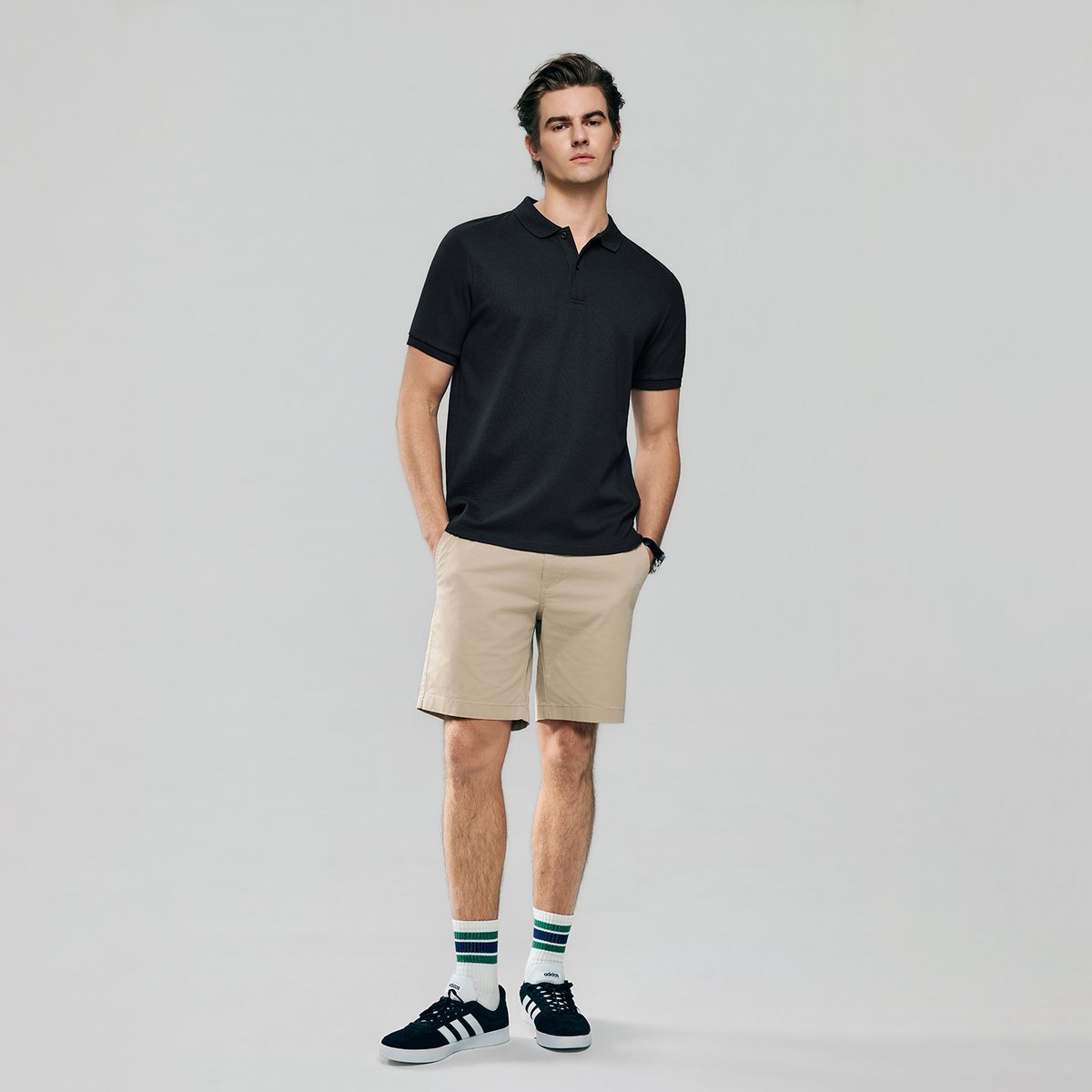 Men's Slim Waffle Knit Premium Polo