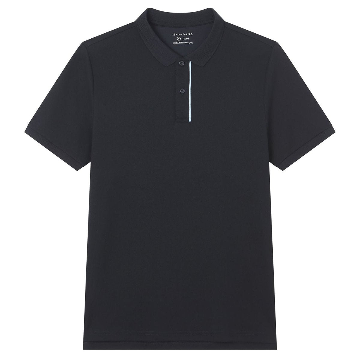 Men's Slim Fit Cool Touch Cotton Nylon Pique Flat Knit Collar Solid Polo