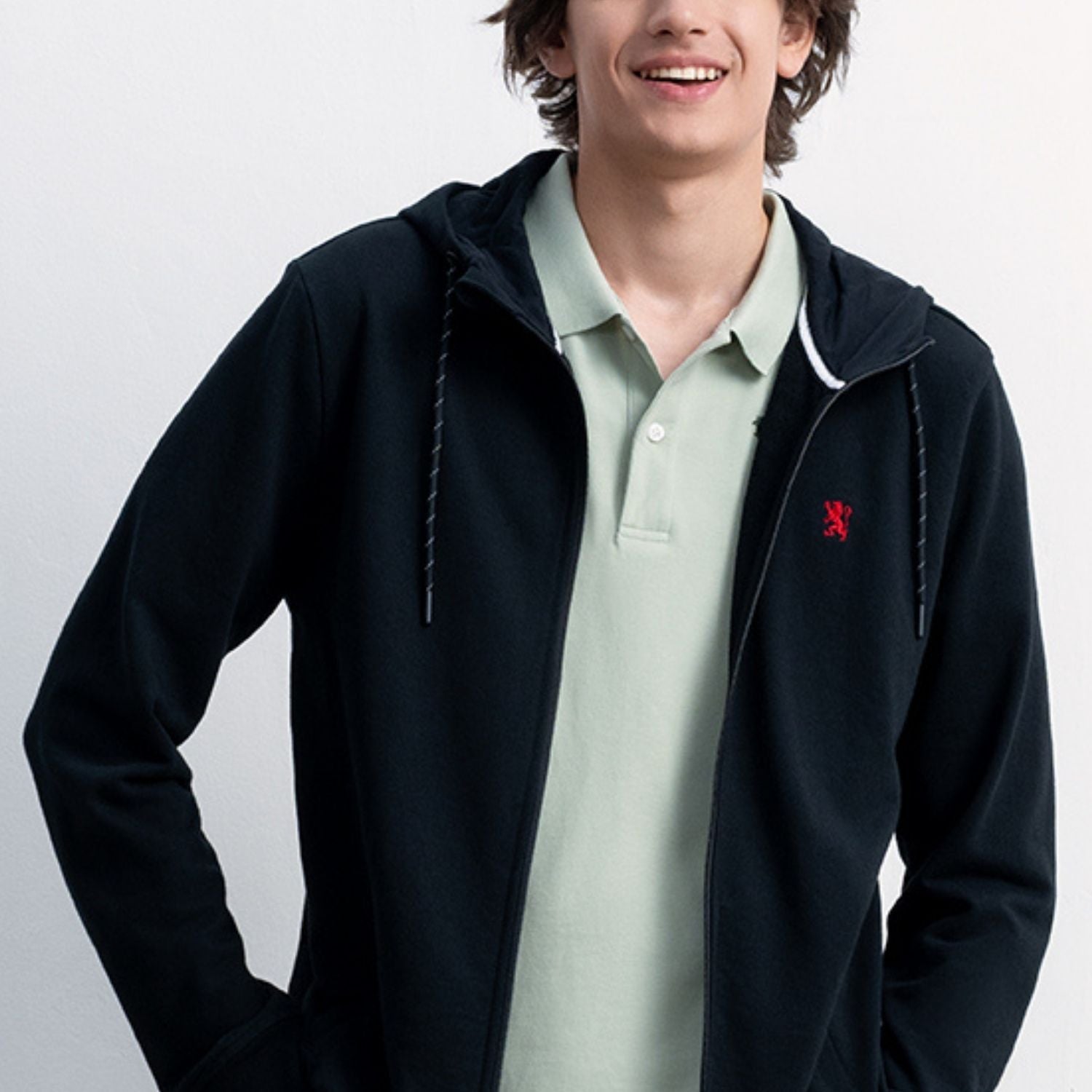 CTN/PLYSTR FRNCH TRY HDE LS SLM ZIPPER KNT JCKT