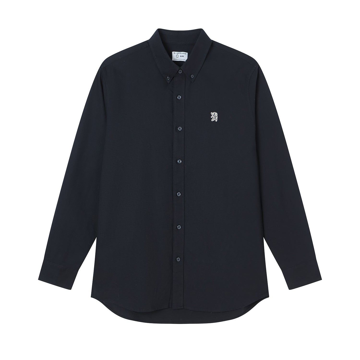 Men's Cotton Slim Oxford Shirt With Embroidery
