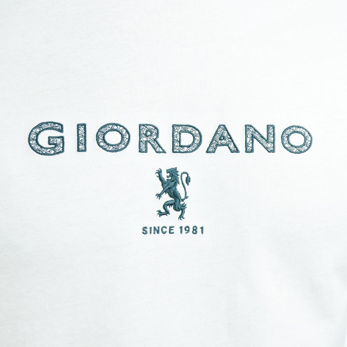 تي شيرت قطني جيرسي بطبعة نحيفة وأكمام قصيرة ورقبة دائرية