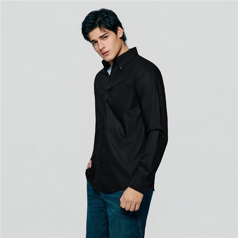Men’s Cotton Long-Sleeve Wrinkle-Free Shirt