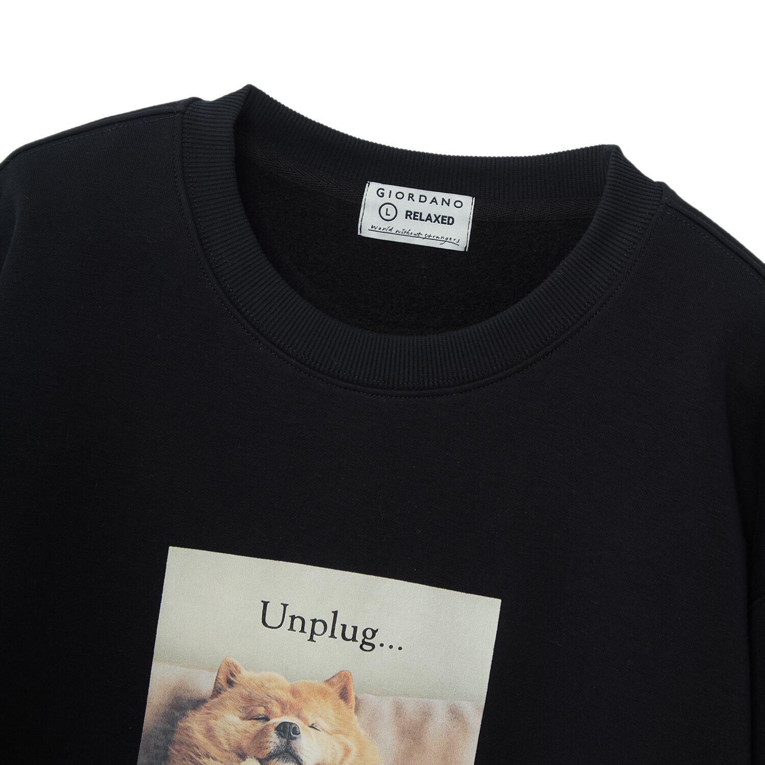 CTN/PLYSTR FRNCH TRY CRW NCK LS RLX PRNT  PRNT PLV