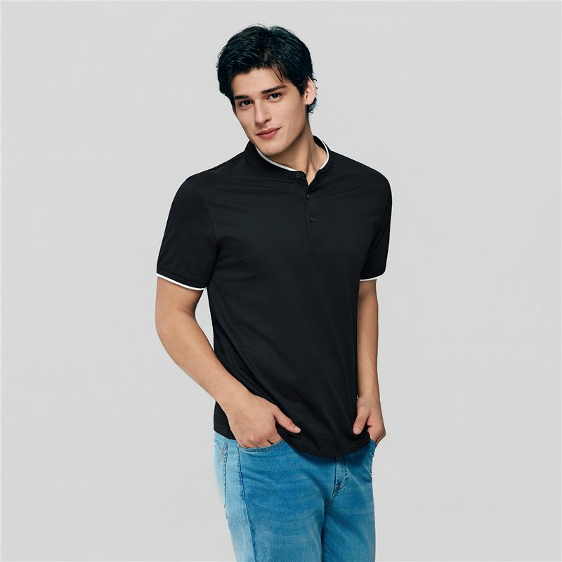 Men's Cotton Jersey Henley Short Sleeve Slim Fit Tee