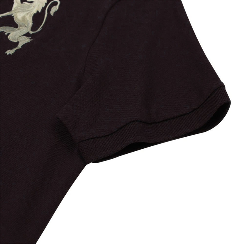 Men’s Slim Fit 3D Lion Lycra Pique Polo