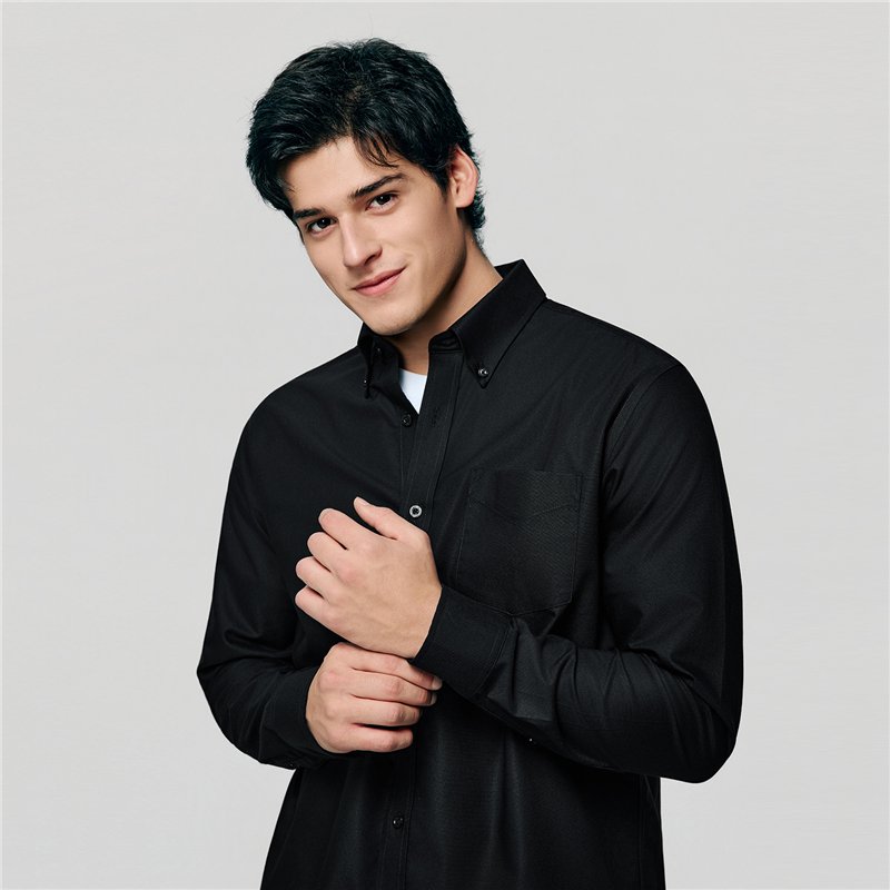 Men’s Cotton Long-Sleeve Wrinkle-Free Shirt