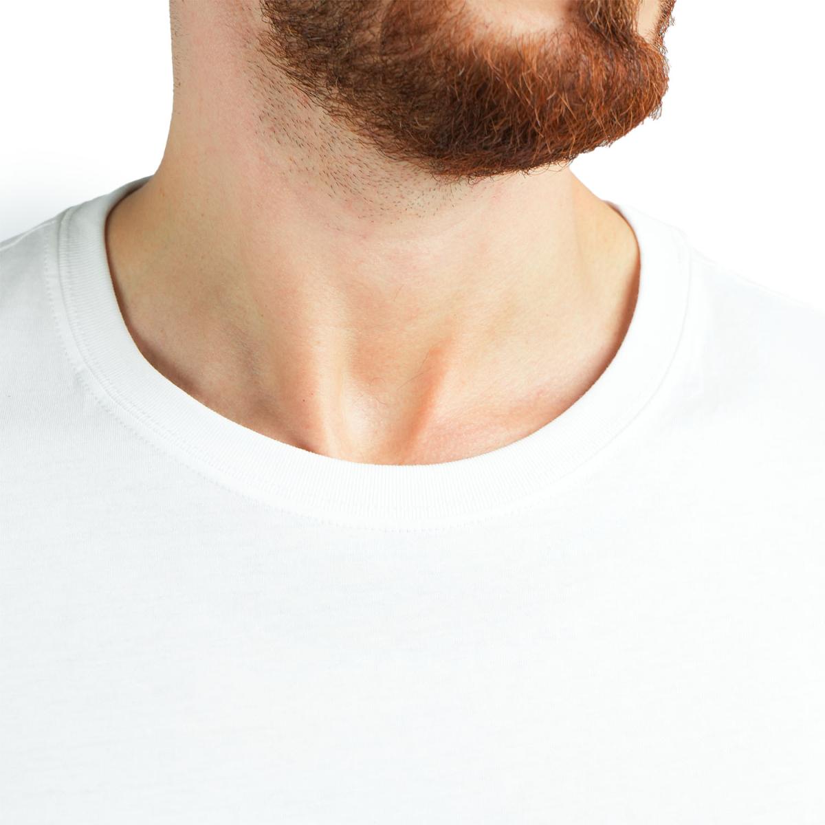 تي شيرت قطني جيرسي بطبعة نحيفة وأكمام قصيرة ورقبة دائرية