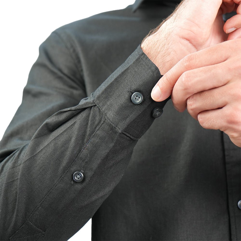 Men's Slim Linen Cotton Solid Shirt