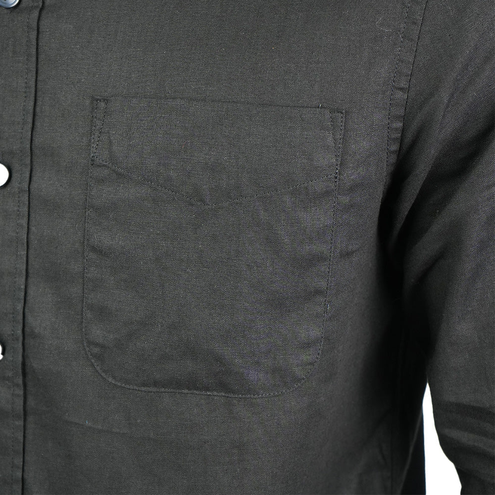 Men's Slim Linen Cotton Solid Shirt
