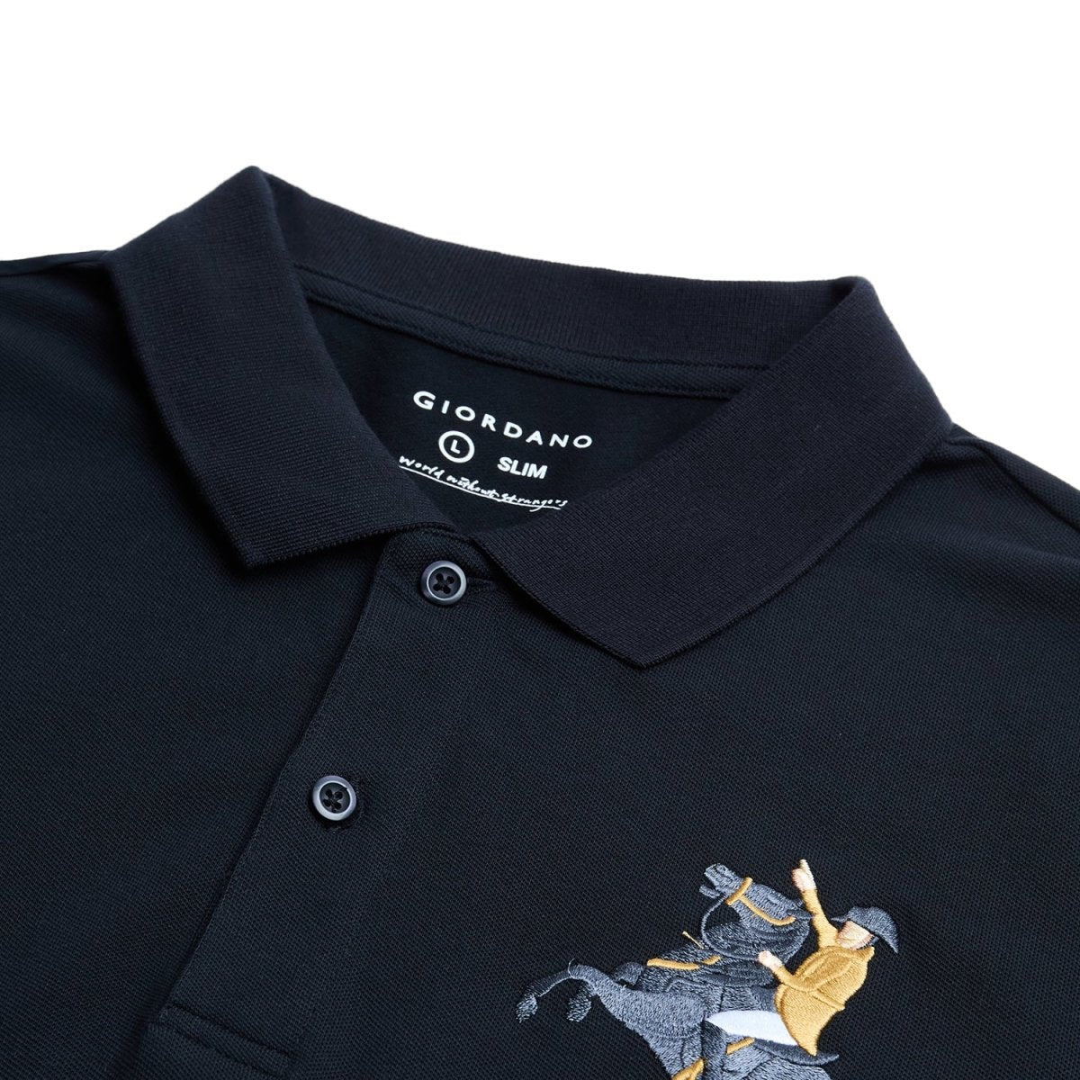 Men’s Slim Fit Napoleon Embroidery Lycra Pique Polo