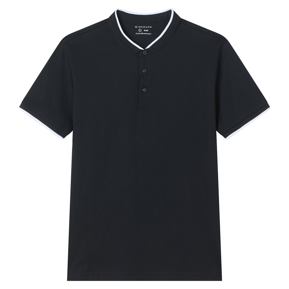 Men's Cotton Jersey Henley Short Sleeve Slim Fit Tee