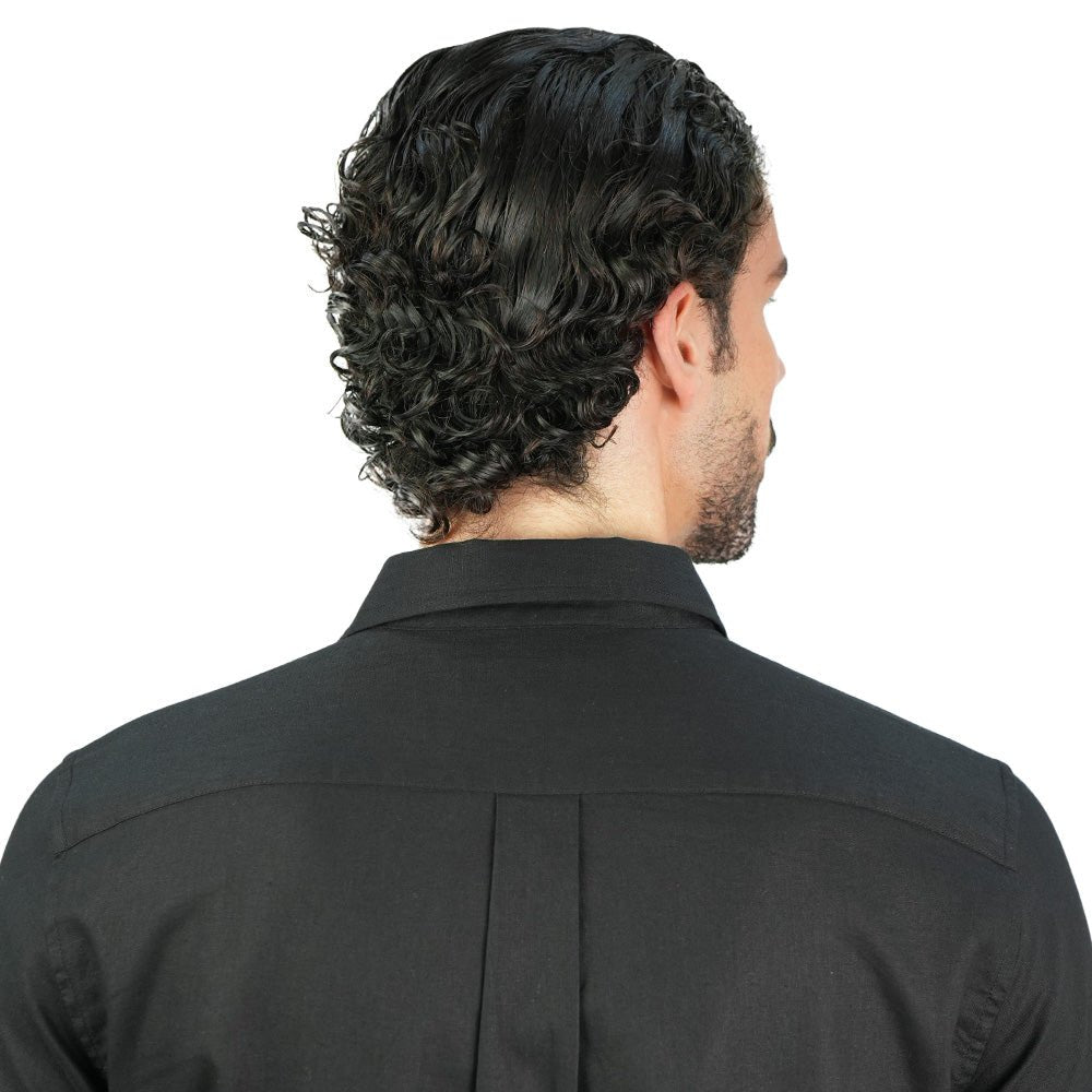 Men's Slim Linen Cotton Solid Shirt