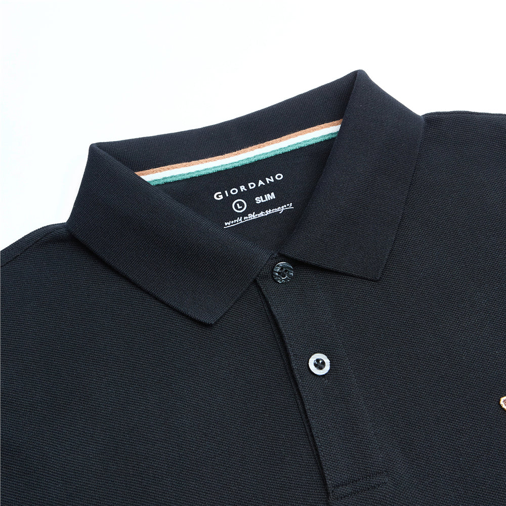 Men's Cotton Slim Performance Polo With Small Lion Embroidery