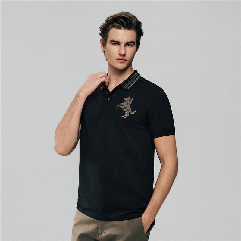 Men's Slim Cotton Lycra Napoleon Polo