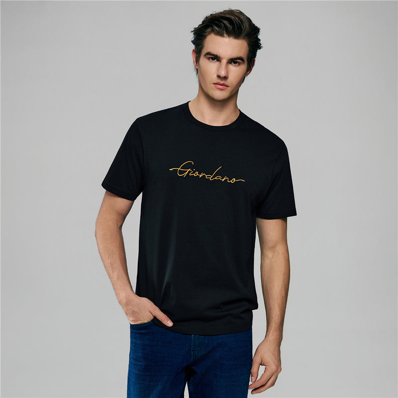Men’s Slim Fit Cotton Signature Print Tee