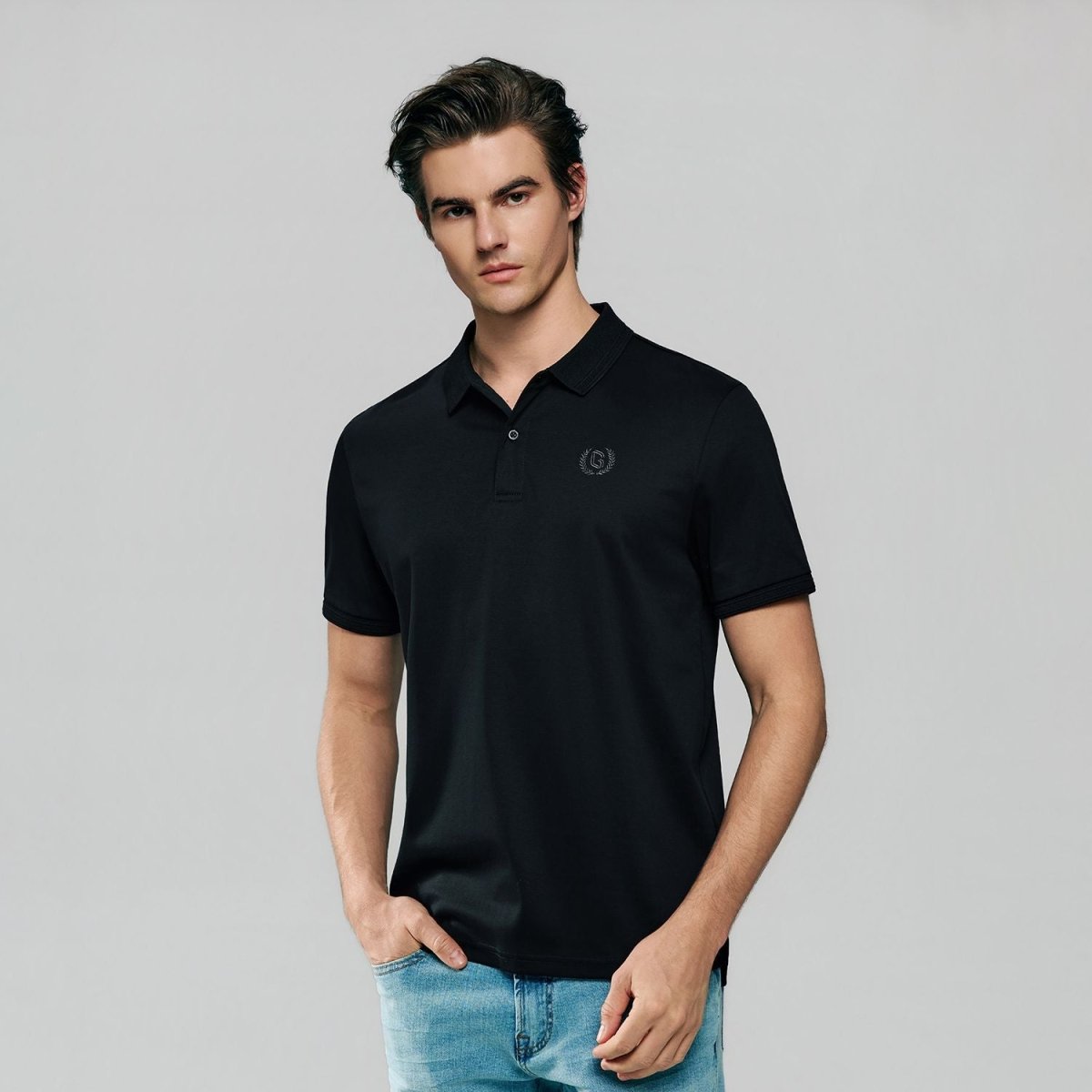 Men Slim Liquid Touch Cotton Polo Shirt