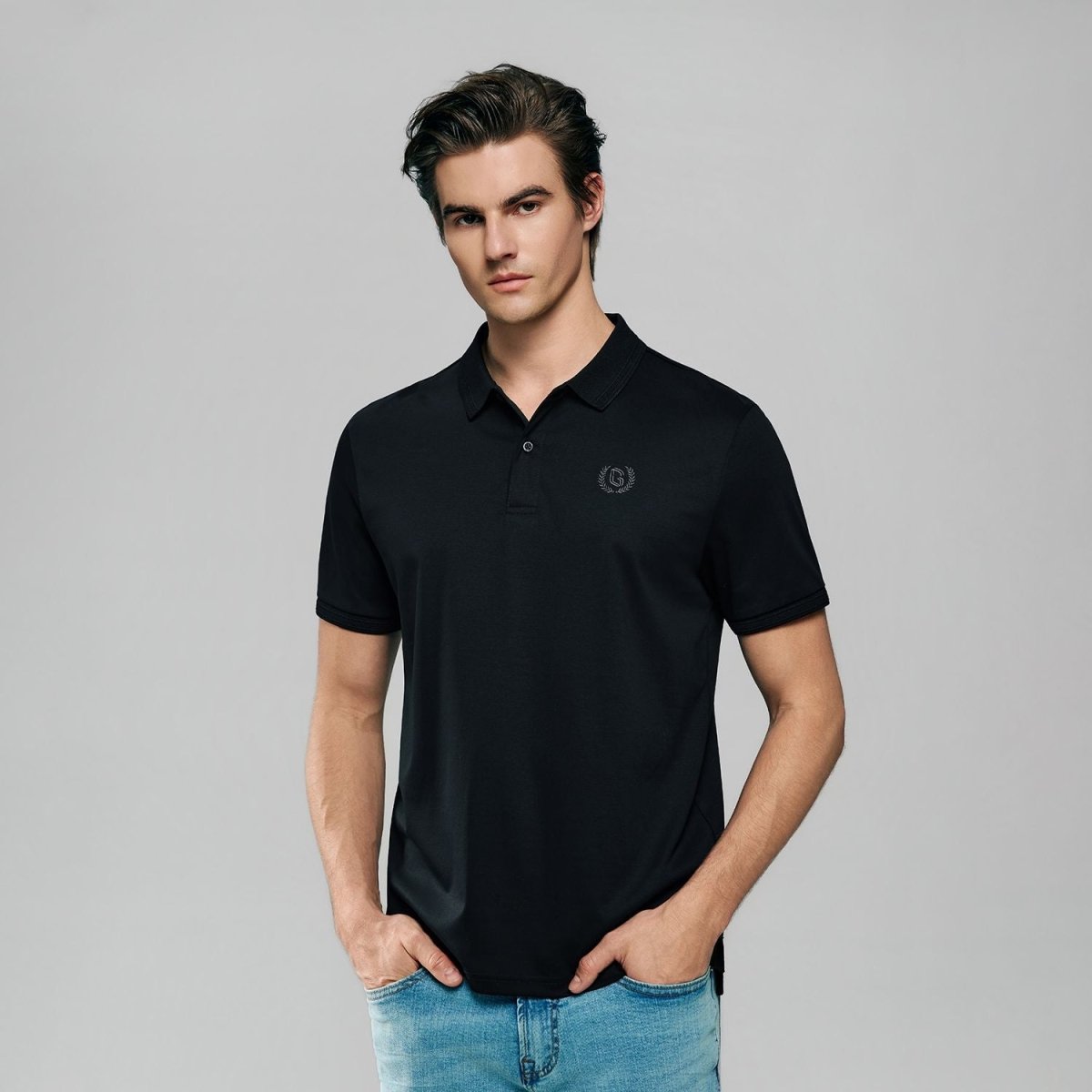 Men Slim Liquid Touch Cotton Polo Shirt