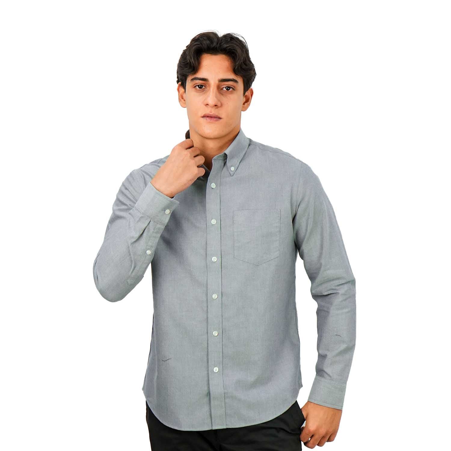 Men's Wrinkle-Free Cotton Oxford Long Sleeve Shirt