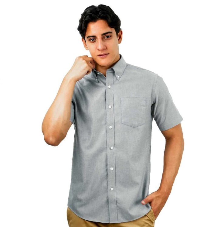 Men's Wrinkle-Free Short Sleeve Cotton Oxford Shirt