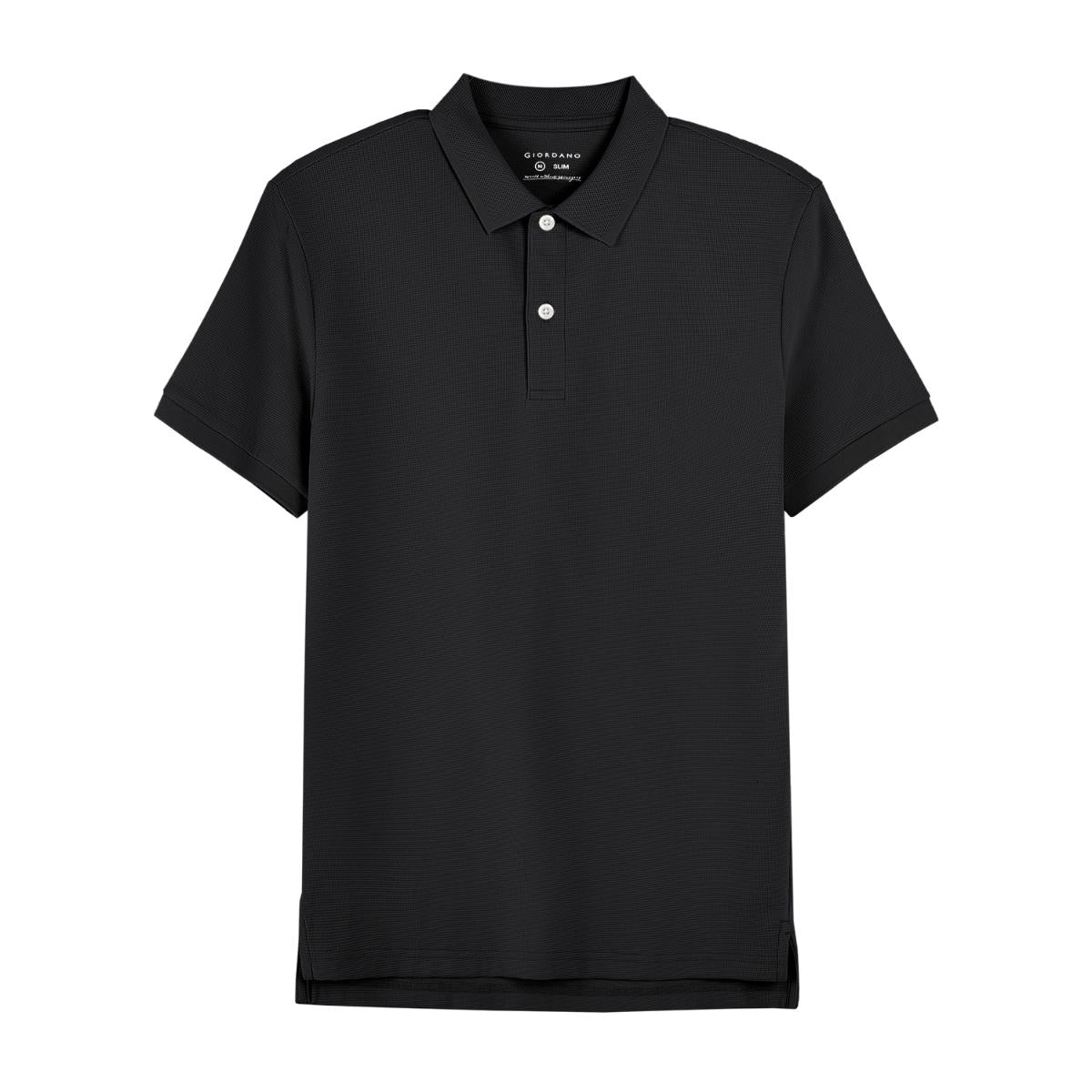 Men's Cotton Blend Waffle Knit Solid Polo