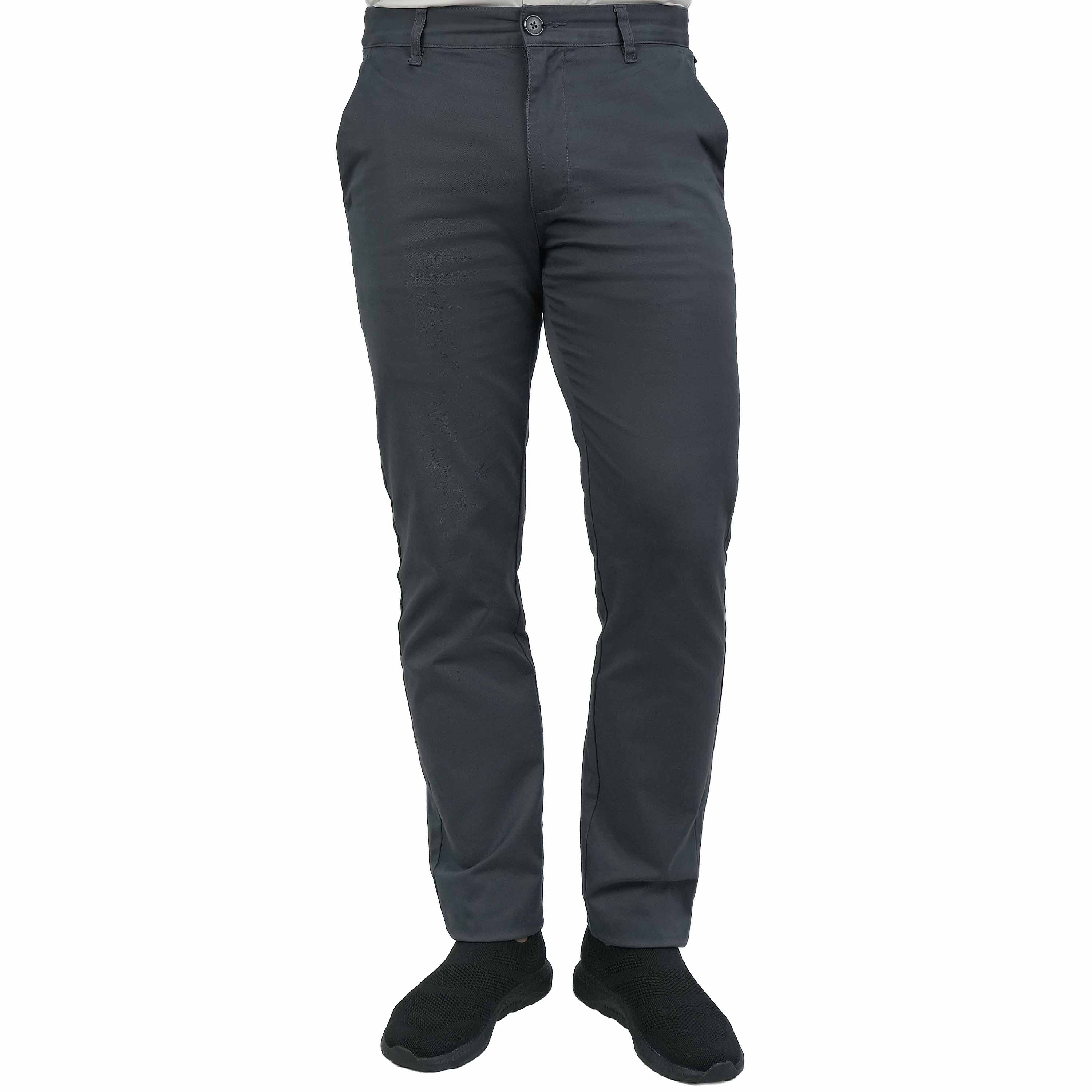 Men’s Low Rise Slim Tapered Cotton Stretch Twill Khakis