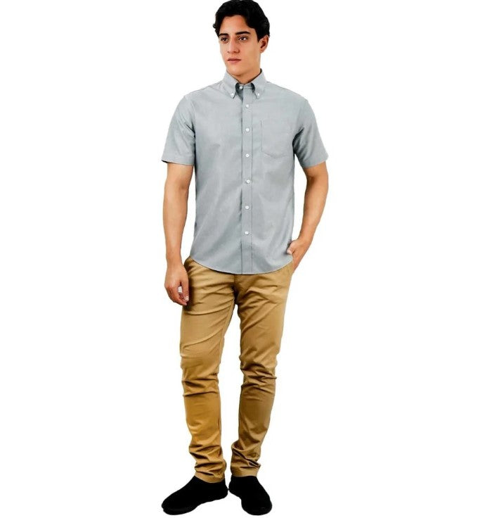 Men's Wrinkle-Free Short Sleeve Cotton Oxford Shirt