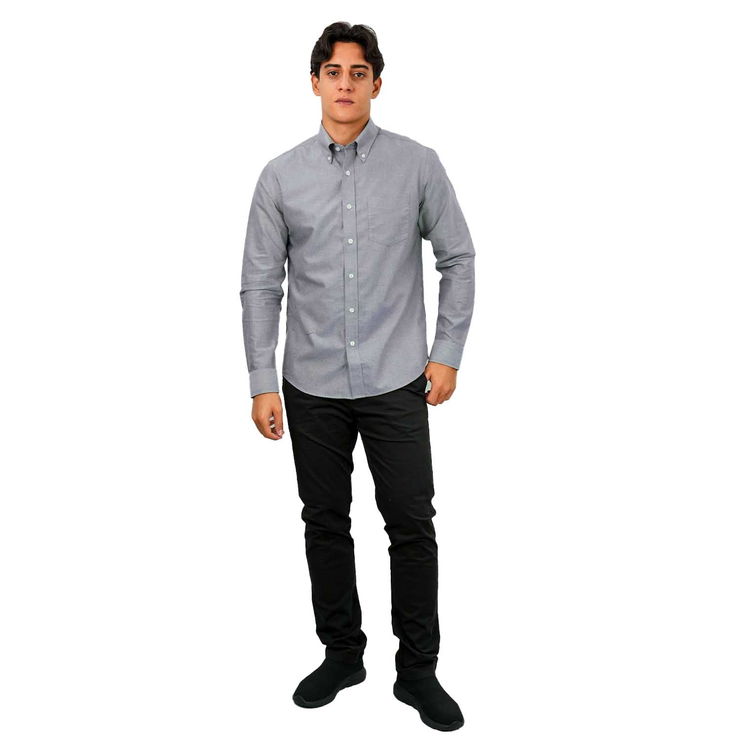 Men's Wrinkle-Free Cotton Oxford Long Sleeve Shirt